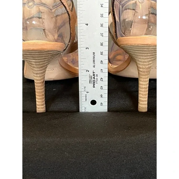 Coach Robin T-Strap Tan Leather Strappy Stiletto Heels Sandals Women's Size 10 B - Picture 6 of 9